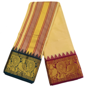 Cream Color Annam Designed Jacquard Dhoti