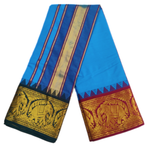 Sky Blue Color Elephant Designed Jacquard Dhoti