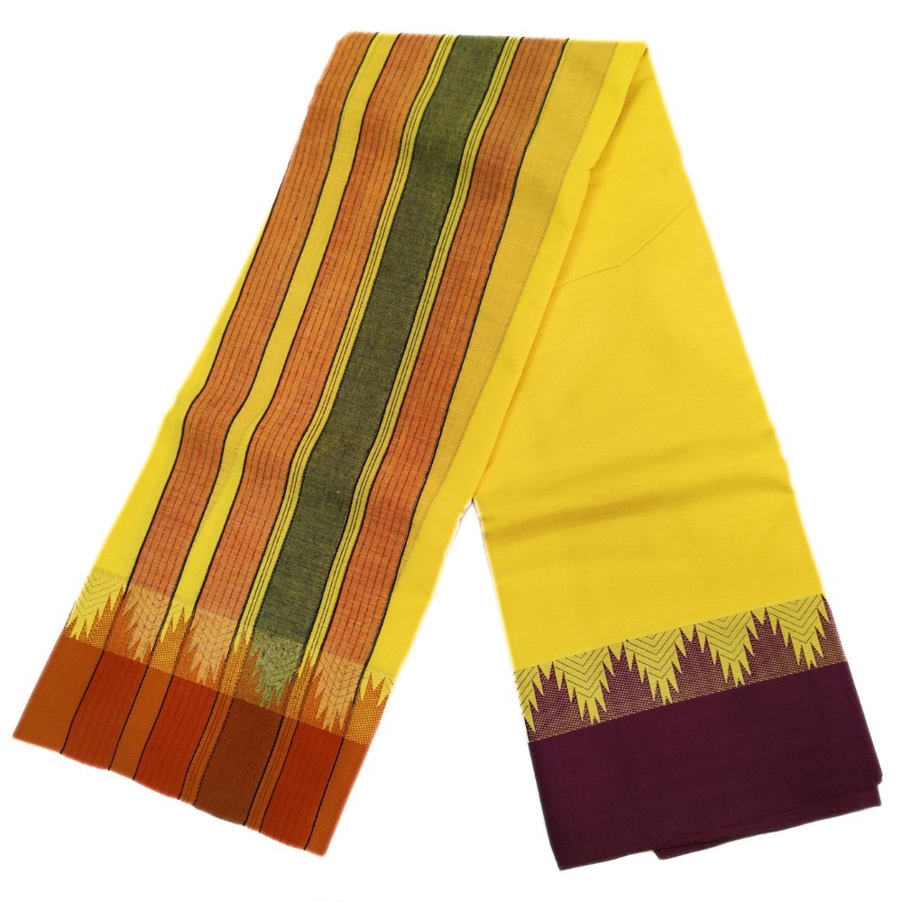 Lemon Yellow Color Thalampoo Kanchi Mundhi Dhoti - Image 2