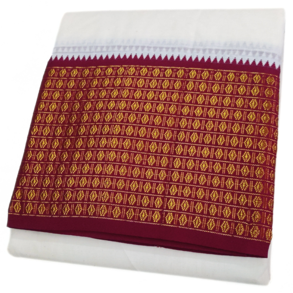 12 Rudraksham Half White Dhoti - Image 2