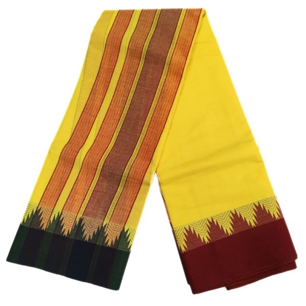 Lemon Yellow Color Thalampoo Kanchi Mundhi Dhoti - Image 2