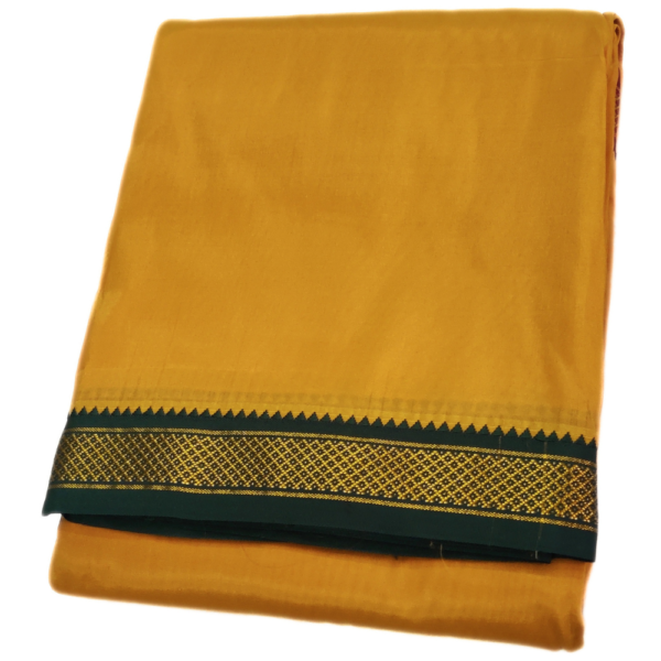 Mustard Color Art Silk Mayilkan Dhoti