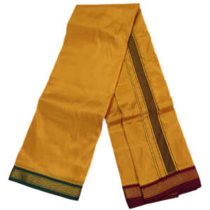 Mustard Color Art Silk Mayilkan Dhoti