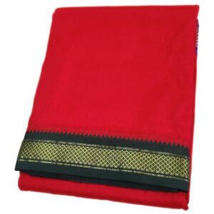 Red Color Art Silk Mayilkan Dhotis