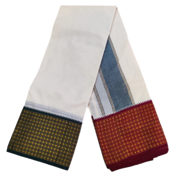 12 Rudraksham Half White Dhoti - Image 3