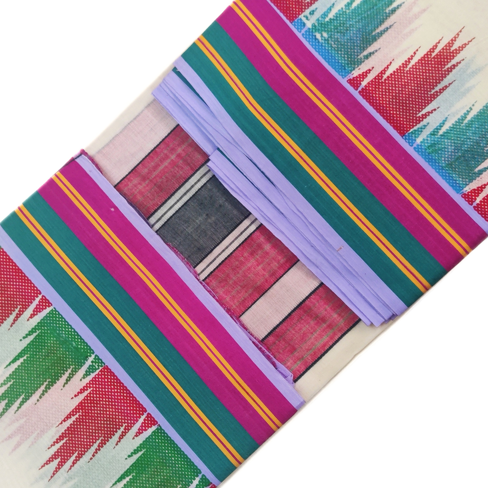 Fancy Border Multicolor Printed Mokku Dhoti