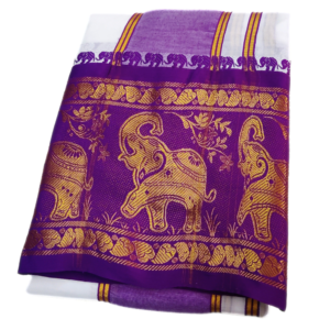 Elephant Border Designed 10 Inch Border Dhoti