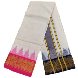 Chakra Mayil Designed Temple Border Dhoti