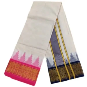 Chakra Mayil Designed Temple Border Dhoti