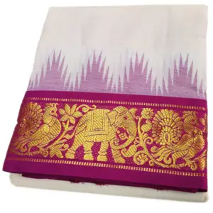 Elephant Design Handloom Made Pure Cotton Dhoti