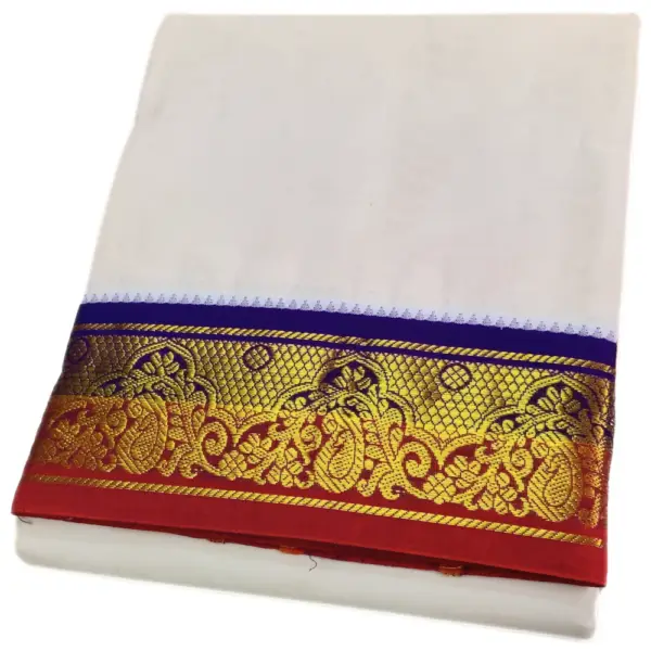 3 Inch Handloom Made Dhoti With Pure Cotton