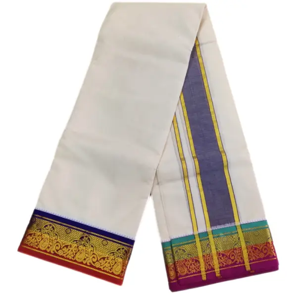 3 Inch Handloom Made Dhoti With Pure Cotton - Image 2