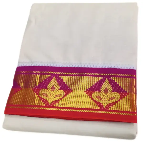 3 Inch Pure Handloom Dhoti with Zari Border – Ethnic Men’s Wear