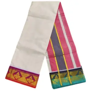 3 Inch Pure Handloom Dhoti with Zari Border – Ethnic Men’s Wear
