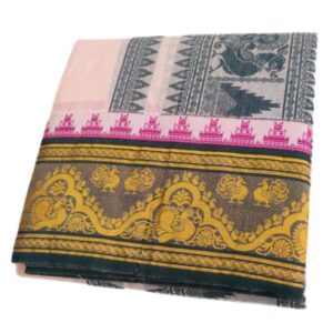 Beige Color Premium Embossed Dhoti Towel Set