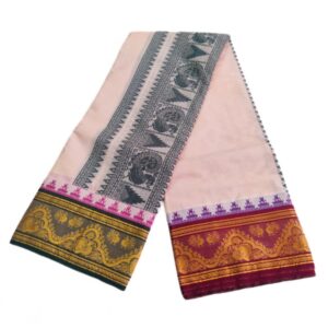 Beige Color Premium Embossed Dhoti Towel Set