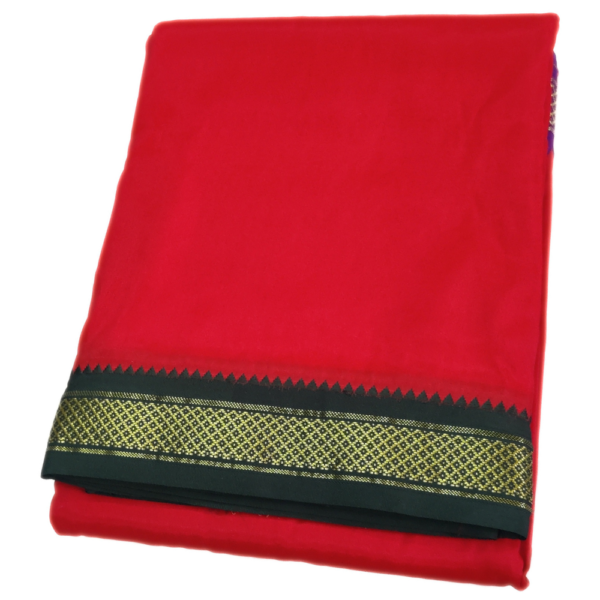 Red Color Art Silk Mayilkan Dhotis