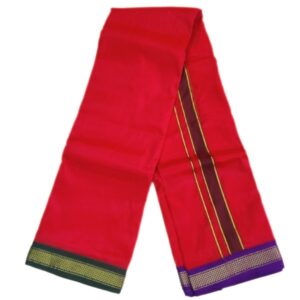 Red Color Art Silk Mayilkan Dhotis