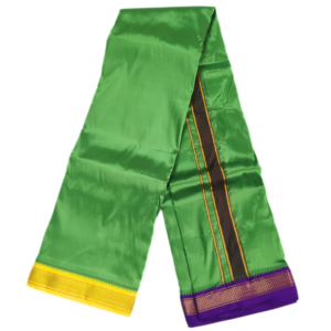 Green Color Art Silk Mayilkan Dhoti