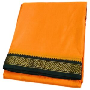 Orange Color Art Silk Mayilkan Dhoti