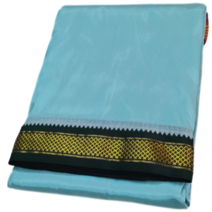 Sky Blue Color Art Silk Mayilkan Dhoti