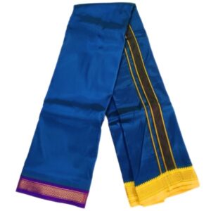 Peacock blue Color Art Silk Mayilkan Dhoti