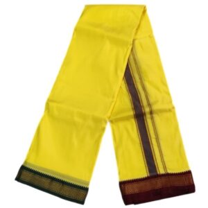 Lemon Yellow Color Art Silk Mayilkan Dhoti