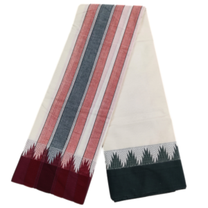 Half White Temple Border Designed Vaishnava Dhoti