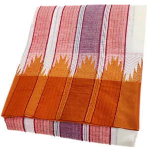 Half White Temple Border Designed Vaishnava Dhoti