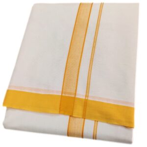 1 Inch Pavanji Border Half White Dhoti