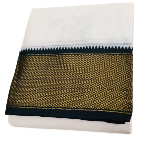 24Kan Mayilkan Border Cotton Half White Dhoti