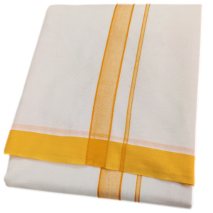 1 Inch Pavanji Border Half White Dhoti