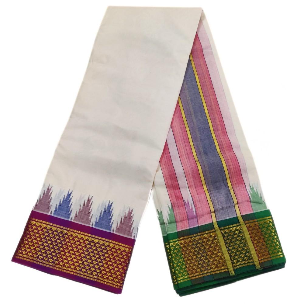 Modern Designed Mayilkan Half White Dhoties - Image 2