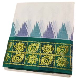 Peacock feather designed Handloom Dhoti