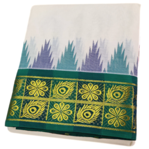Peacock feather designed Handloom Dhoti