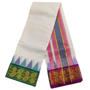Peacock feather designed Handloom Dhoti