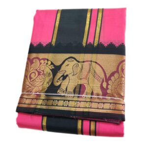 Rose Premium Karishma Soft Silk 6 Inch Border Dhoti