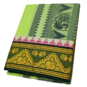 Light Green Color Premium Embossed Dhoti Towel Set