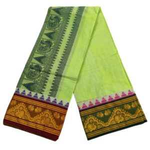 Light Green Color Premium Embossed Dhoti Towel Set