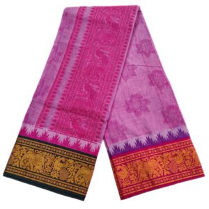 Light Pink Color Premium Embossed Dhoti Towel Set