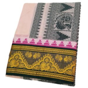 Beige Color Premium Embossed Dhoti Towel Set