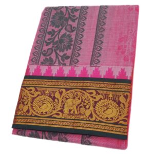 Light Pink Color Premium Embossed Dhoti Towel Set
