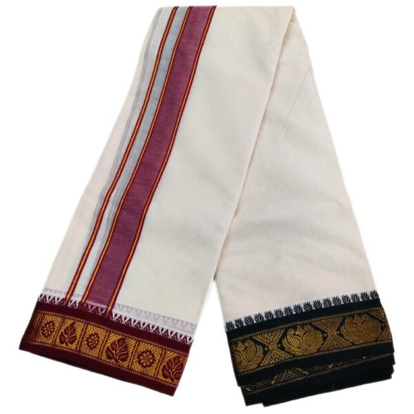 Jacquard Cotton Dhoti Towel Set - Image 2