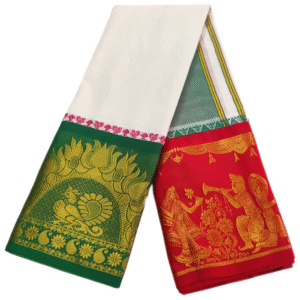 Aandavar Jacquard 12 inch Peacock Design Dhoti