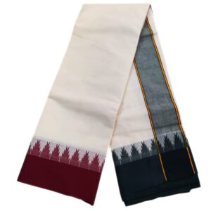 Bavanji Temple Border Half White Dhoti
