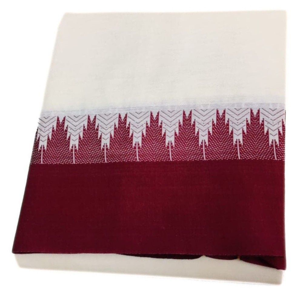 Bavanji Temple Border Half White Dhoti