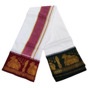 Nandhi Designed Border White Dhoti