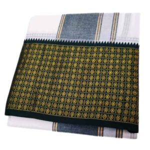 Rudraksham Design Border White Dhoti