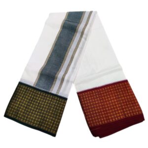 Rudraksham Design Border White Dhoti
