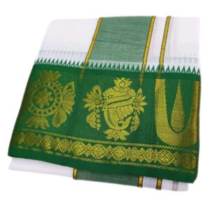 U Namam Thiruman Design Border White Dhoti